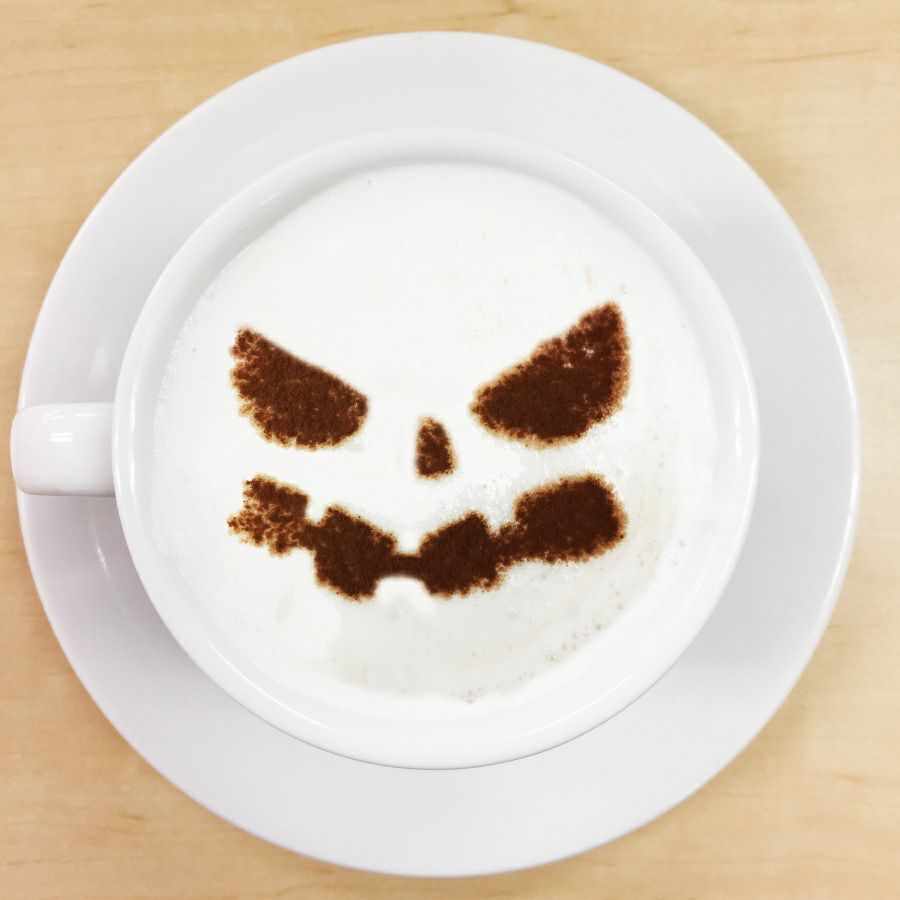 【atta】ハロウィンステンシル　パンプフェイス4　カフェアートステンシル　LAS-0089