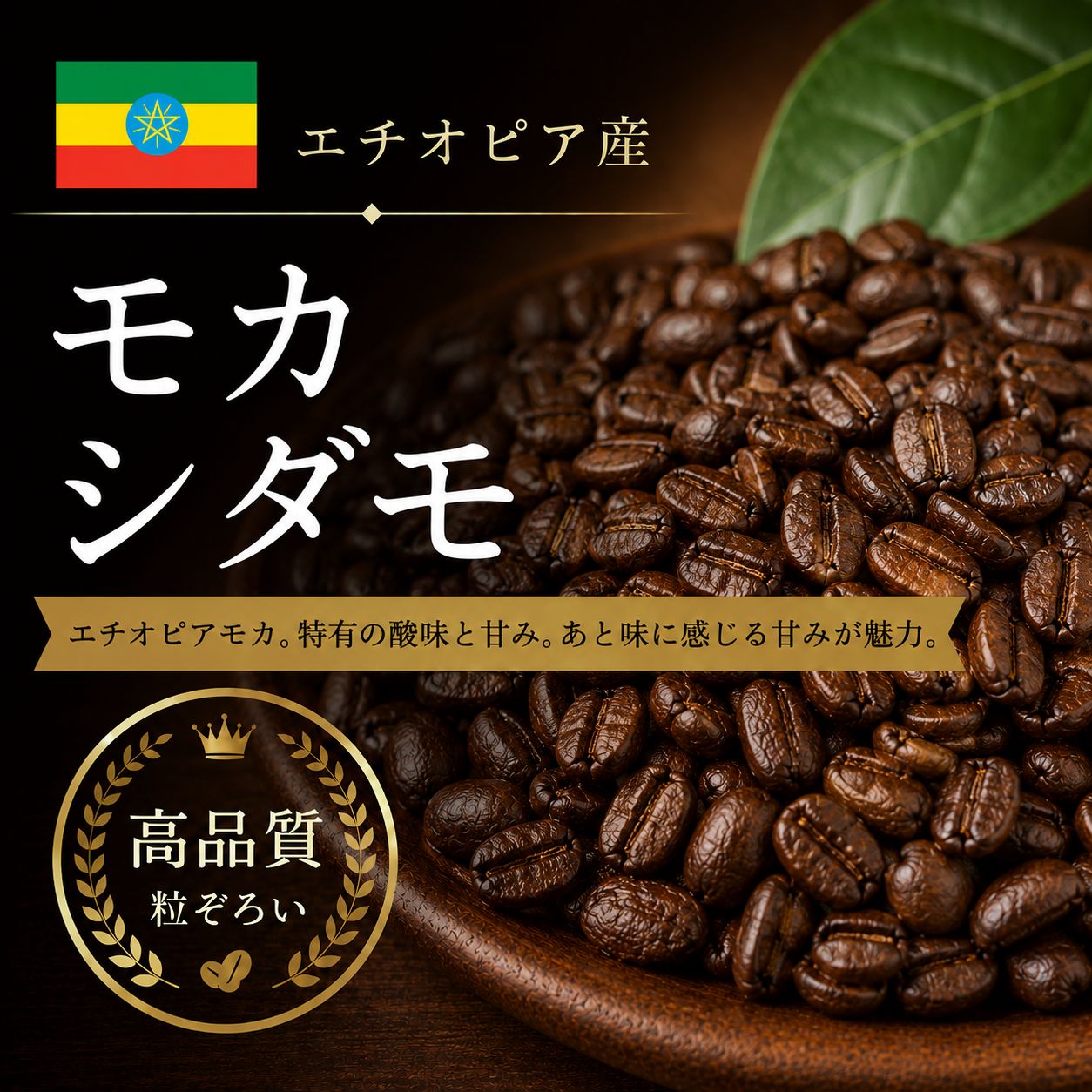 【コーヒー豆】モカシダモ (生豆時105g×3袋)