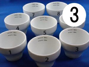 【FBCインターナショナル】オリジナル カッピングボウル 200ml SCAA スタンダード 国産 目盛り、マーク付き 『3』