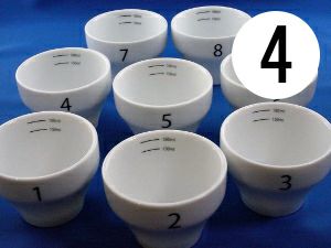 【FBCインターナショナル】オリジナル カッピングボウル 200ml SCAA スタンダード 国産 目盛り、マーク付き 『4』