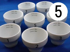 【FBCインターナショナル】オリジナル カッピングボウル 200ml SCAA スタンダード 国産 目盛り、マーク付き 『5』