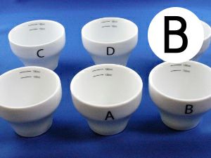 【FBCインターナショナル】オリジナル カッピングボウル 200ml SCAA スタンダード 国産 目盛り、マーク付き 『B』
