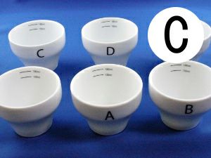 【FBCインターナショナル】オリジナル カッピングボウル 200ml SCAA スタンダード 国産 目盛り、マーク付き 『C』