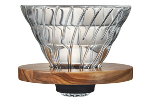 【販売終了】【hario/ハリオ】V60 耐熱ガラス透過ドリッパーオリーブウッド 1杯～4杯用 3VDG-02-OV