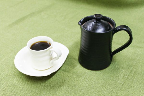 【紫香陶房/マイカフェポット】信楽焼 マイ・カフェポット コーヒー碗皿（白）セット