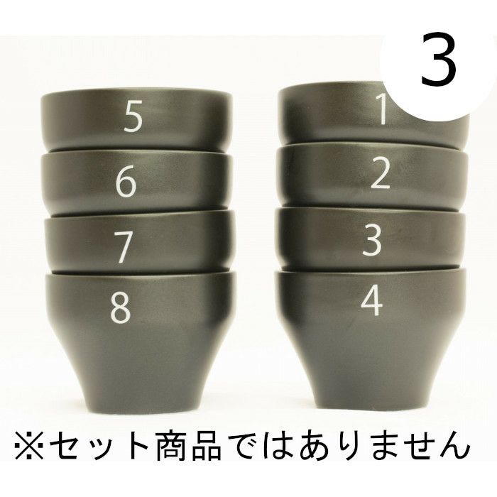 【FBCインターナショナル】オリジナル カッピングボウル 200ml SCAA スタンダード 国産 目盛り、マーク付き 『3』 黒モデル