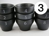 【FBCインターナショナル】オリジナル カッピングボウル 200ml SCAA スタンダード 国産 目盛り、マーク付き 『3』 黒モデル