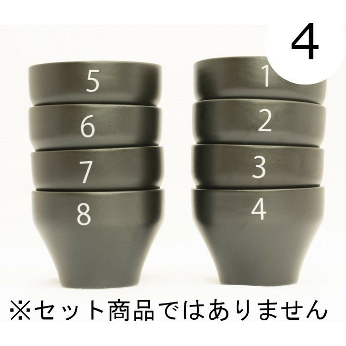 【FBCインターナショナル】オリジナル カッピングボウル 200ml SCAA スタンダード 国産 目盛り、マーク付き 『4』 黒モデル