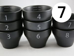 【FBCインターナショナル】オリジナル カッピングボウル 200ml SCAA スタンダード 国産 目盛り、マーク付き 『7』 黒モデル