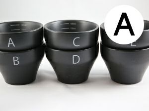 【FBCインターナショナル】オリジナル カッピングボウル 200ml SCAA スタンダード 国産 目盛り、マーク付き 『A』 黒モデル