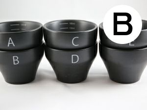 【FBCインターナショナル】オリジナル カッピングボウル 200ml SCAA スタンダード 国産 目盛り、マーク付き 『B』 黒モデル