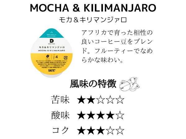 【UCC/DRIPPOD】モカ＆キリマンジァロ 7.5g×12個入り