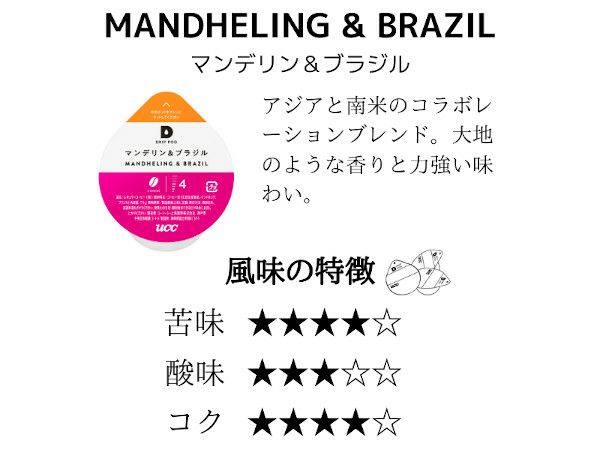 【UCC/DRIPPOD】マンデリン＆ブラジル 7.5g×12個入り