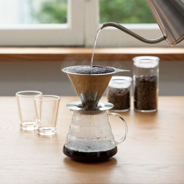 【HARIO】 ダブルメッシュメタルドリッパー　ヘアラインシルバー　1～2杯用 DMD-01-HSV