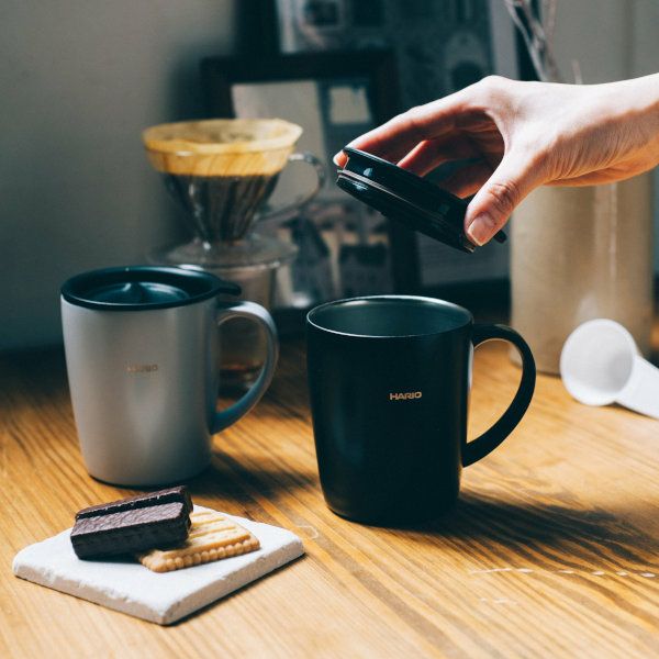 【販売終了】【HARIO】 V60 ドリッパー保温マグセット　ブラック　1～2杯用 VDSM-2424-B