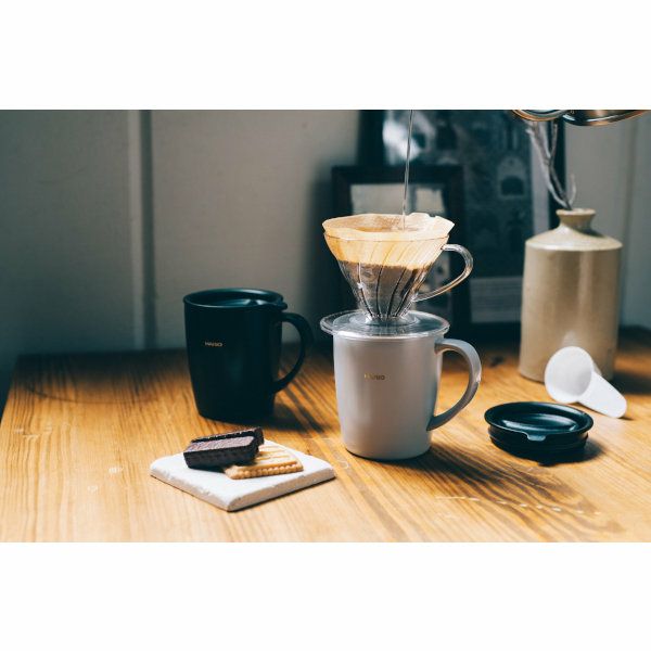 【販売終了】【HARIO】 V60 ドリッパー保温マグセット　グレー 1～2杯用 VDSM-2424-GR