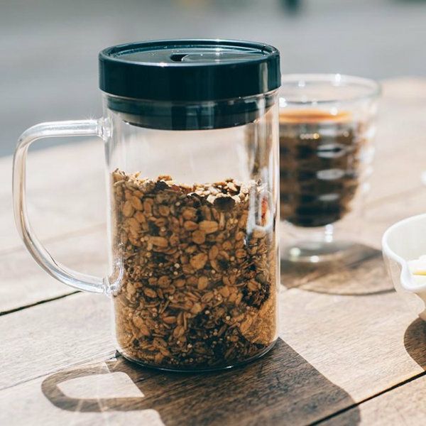 【販売終了】【HARIO】 珈琲キャニスタースリムM　ブラック　コーヒー粉190g MCNT-M-B