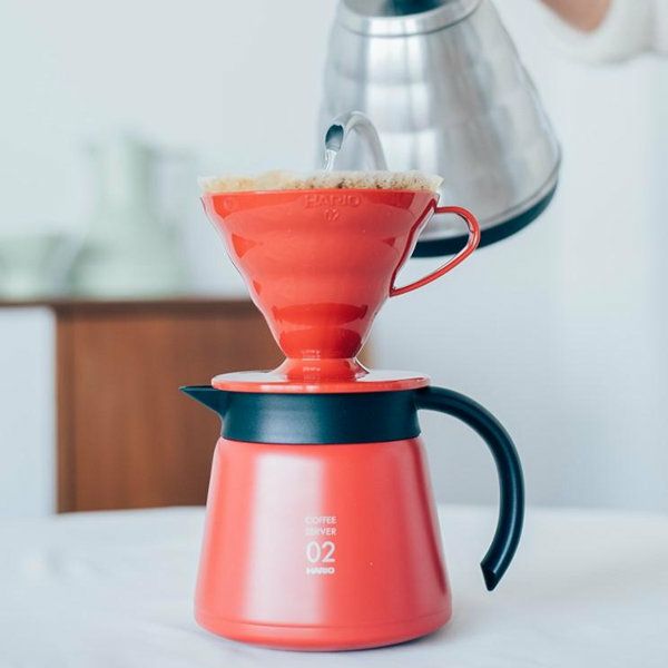 【販売終了】【HARIO】 V60 保温ステンレスサーバー600　レッド VHS-60R