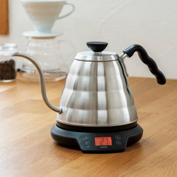 【販売終了】【HARIO】 V60 温度調整付きパワーケトル・ヴォーノN　ヘアラインシルバー EVT-80-HSV