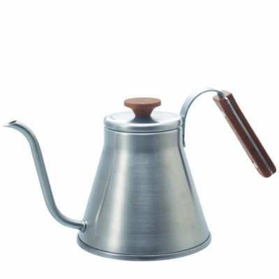 【HARIO】 V60 ドリップケトル・ウッド　ヘアラインシルバー VKW-120-HSV