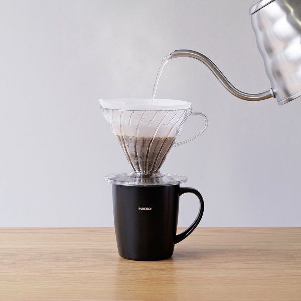 【HARIO】 フタ付き保温マグ300　ブラック SMF-300-B