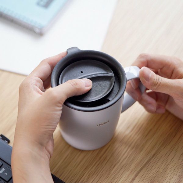 【HARIO】 フタ付き保温マグ300　グレー SMF-300-GR