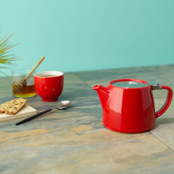 【FORLIFE】 スタンプ ティーポット　レッド 309-Red