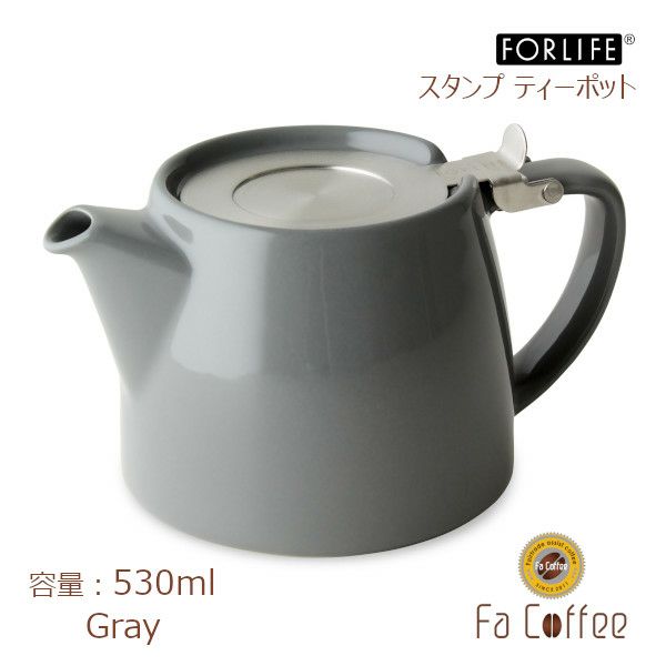 【FORLIFE】 スタンプ ティーポット　グレー 309-Gry