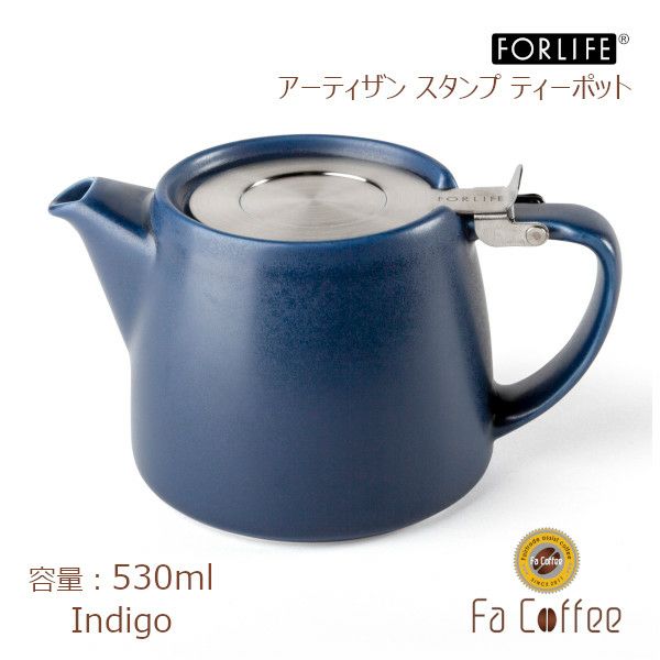 【販売終了】【FORLIFE】 アーティザン スタンプ ティーポット　インディゴ 909-Ｉｎｄ