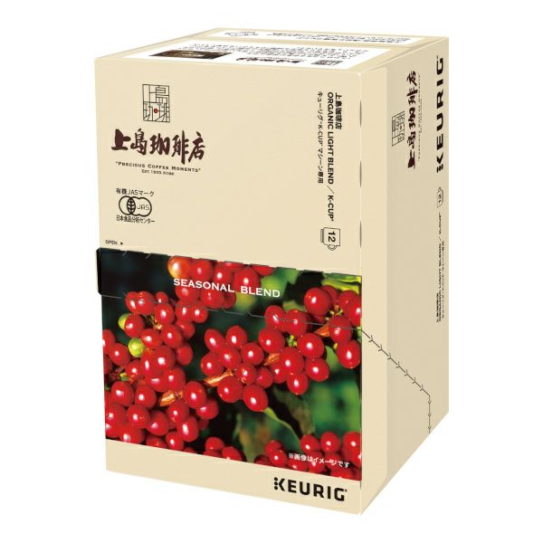 【販売終了】【キューリグ】上島珈琲店　浅煎り有機ブレンド（Kカップ）8g×12個入り