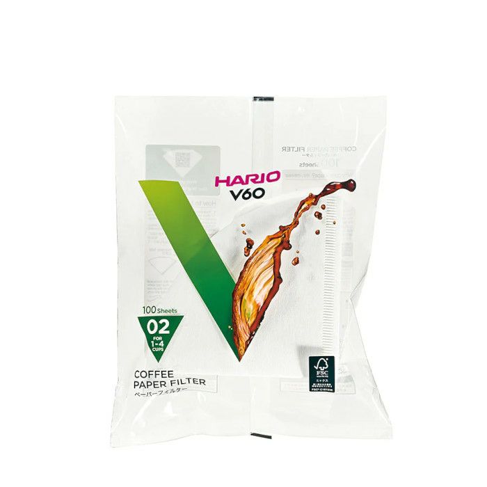 【hario/ハリオ】V60用ペーパーフィルター02W 100枚 袋入り VCF-02-100W