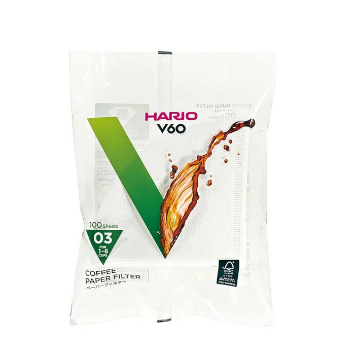 【hario/ハリオ】V60用ペーパーフィルター03W 100枚 袋入り VCF-03-100W