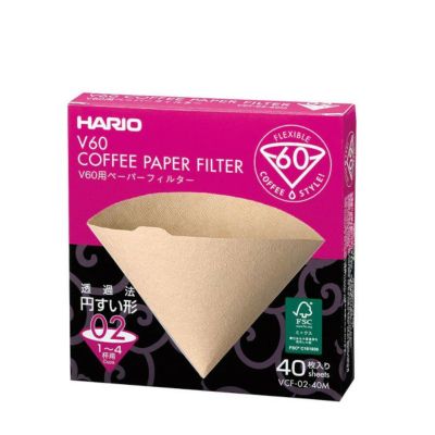 【HARIO】Ｖ60用ペーパーフィルター02M　VCF-02-40M
