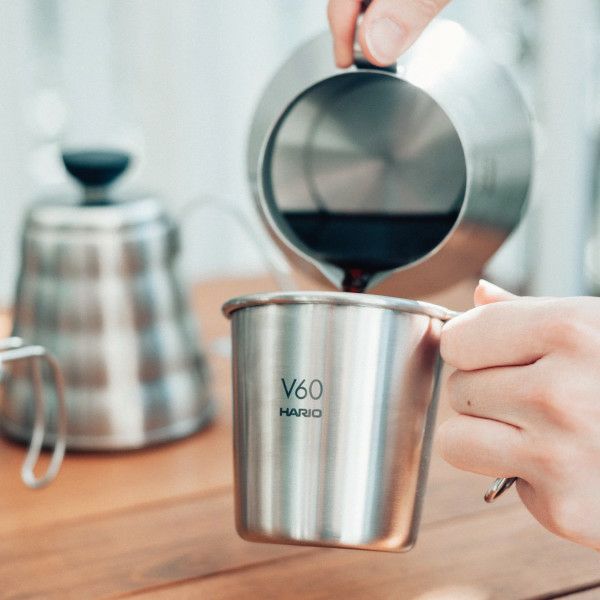 【ハリオ】V60 メタルスタッキングマグ 満水容量320ml ヘアラインシルバー