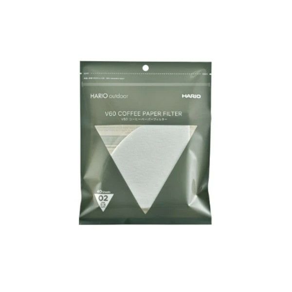 【hario/ハリオ】V60用ペーパーフィルター 02W チャック付 40枚入 1～4杯用 ホワイト