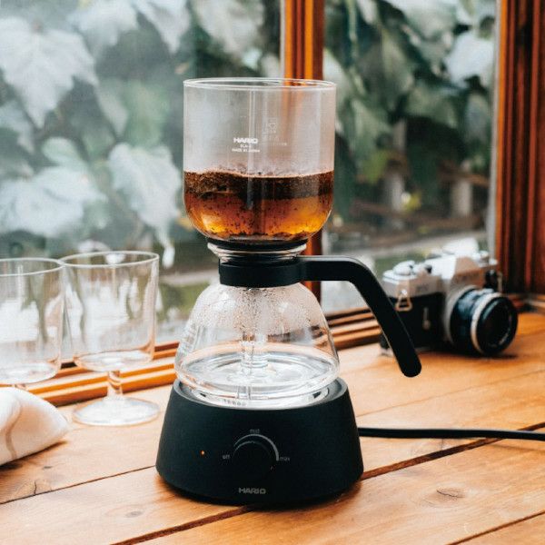 【hario/ハリオ】Electric Coffee Syphon 3杯用 ペーパーフィルター50枚付き ブラック