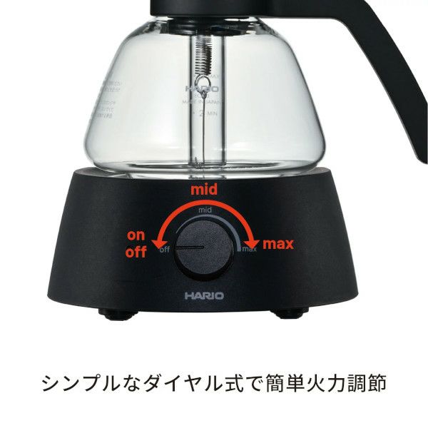 【hario/ハリオ】Electric Coffee Syphon 3杯用 ペーパーフィルター50枚付き ブラック