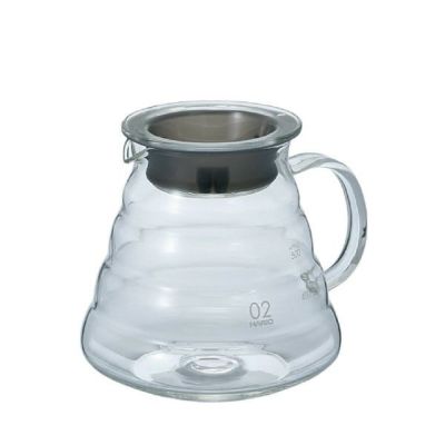 【ハリオ】V60グラスサーバー600クリア 透明ブラック 2～5杯用