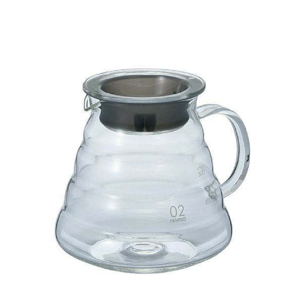 【ハリオ】V60グラスサーバー600クリア 透明ブラック 2～5杯用