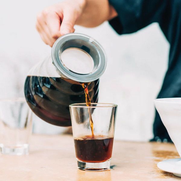 【ハリオ】V60グラスサーバー600クリア 透明ブラック 2～5杯用