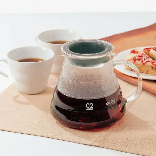 【ハリオ】V60グラスサーバー600クリア 透明ブラック 2～5杯用