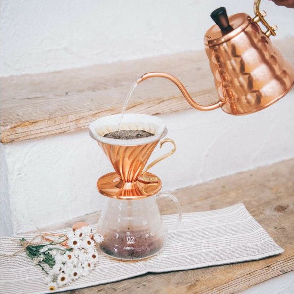 【ハリオ】V60ドリップケトル・ヴォーノ・カパー（取っ手カバー付き） 実用容量700ml