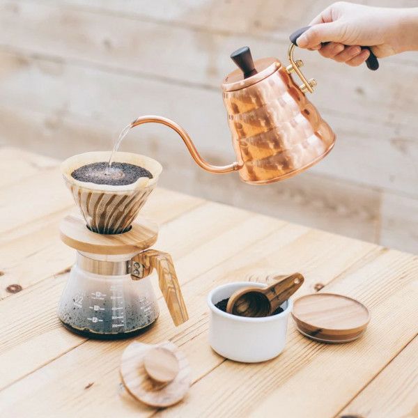 【ハリオ】V60ドリップケトル・ヴォーノ・カパー（取っ手カバー付き） 実用容量700ml