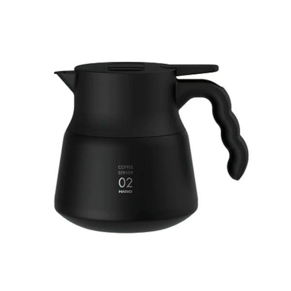 【販売終了】【ハリオ】V60保温ステンレスサーバーPLUS 600 ブラック 2～5杯用 流量調整アタッチメント付き
