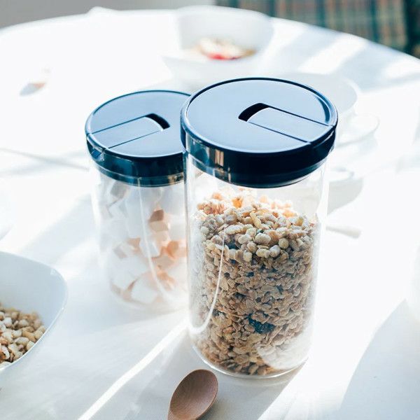 【ハリオ】珈琲キャニスターM コーヒー粉200ｇ ブラック