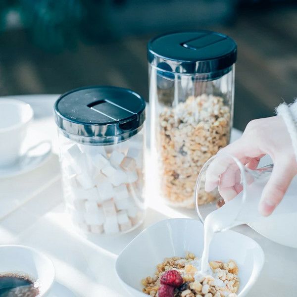 【ハリオ】珈琲キャニスターL コーヒー粉300ｇ ブラック