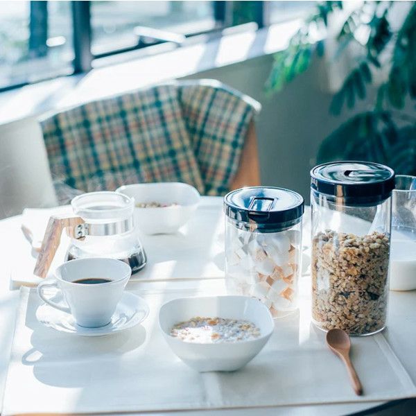 【ハリオ】珈琲キャニスターL コーヒー粉300ｇ ブラック