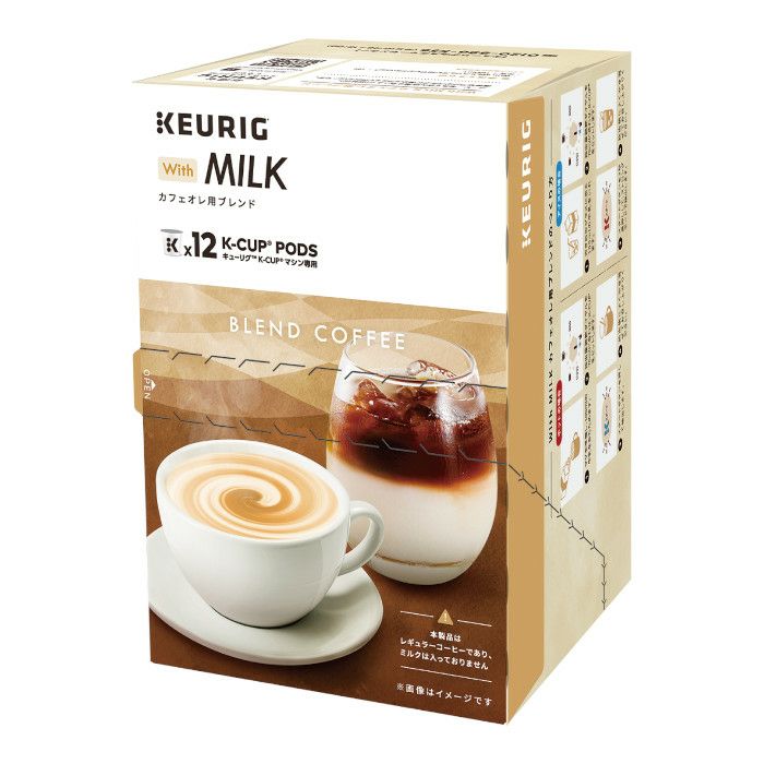 【キューリグ カプセル】With MILKカフェオレ用ブレンド（Kカップ）12個入り
