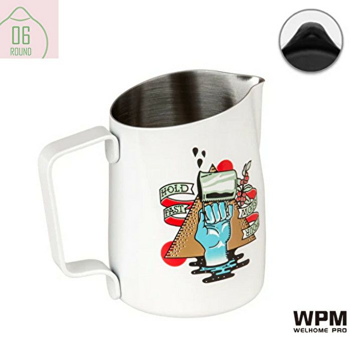 【WPM】ミルクピッチャー ラウンドスパウト 450cc ホワイト HC7106W-SP