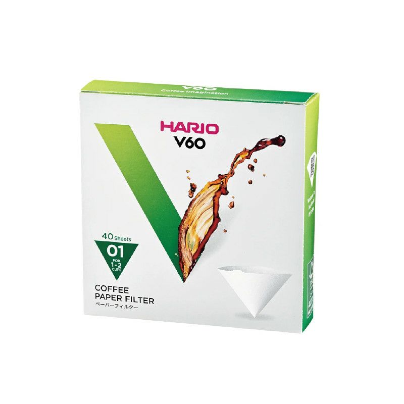 【hario/ハリオ】V60用ペーパーフィルター01W 40枚 個箱入り VCF-01-40W